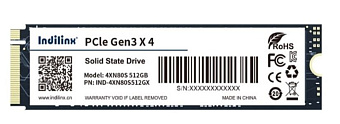 Накопитель SSD M.2 512Gb Indilinx 4XN80S (PCI-E 3.0 x4, 2300/1500 Мбайт/сек)