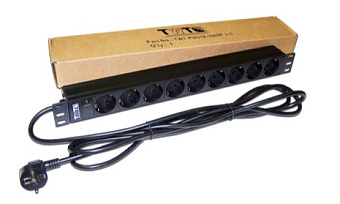 Блок розеток 9-розеток, 19" для серверной стойки, горизонтальный, 16А, Lanmaster