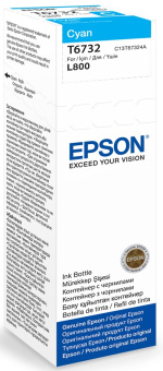Картридж струйный EPSON T6732 для Epson L800/L805/L810/L850/L1800, голубой EOL