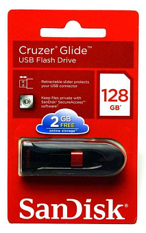Флешка 128Gb SanDisk Cruzer Glide USB 3.0 черный/красный