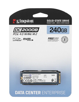 Накопитель SSD M.2 240Gb Kingston DC2000B Series (PCI-E 4.0 x4, 4500/400 Мбайт/сек)