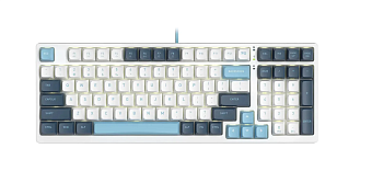 Клавиатура проводная A4Tech FS300 Fstyler (механическая, подсветка, 1.8 м) PANDA SNOWBOARDING бело-синий