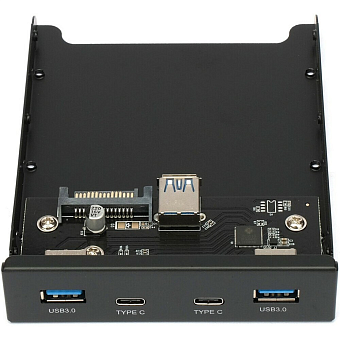 Концентратор 4-port USB3.0 в 3.5" отсек, Gembird FP3.5-USB3-2A2C