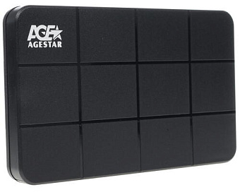 Внешний контейнер USB3.0 -> SATA 2.5", AgeStar 3UB2P3C, пластик, чёрный