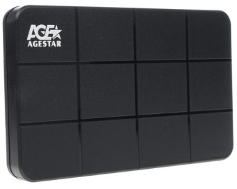 Внешний контейнер USB3.0 -> SATA 2.5", AgeStar 3UB2P3C, пластик, чёрный
