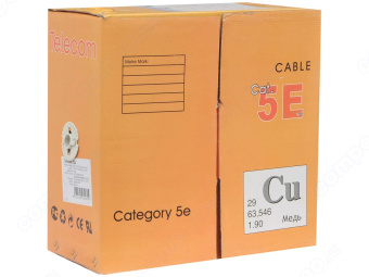 Кабель витая пара внутренний 4 пары UTP кат.5e (305м) медный Telecom