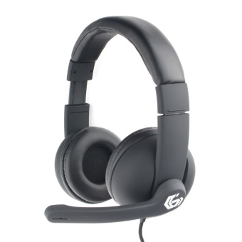 Наушники проводные Gembird MHS-G220, регулятор громкости, кабель 2.0м, soft touch, черный