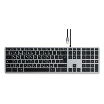 Клавиатура проводная Satechi Slim W3 USB-C Wired Keyboard (алюминиевый корпус, подсветка с тремя уро