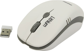 Мышь беспроводная Smartbuy ONE 344CAG Wireless с Li-Ion зарядкой от USB белый