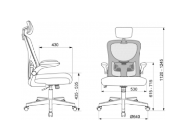 Кресло Бюрократ MC-W101-H (сетка/ткань, мех. качания, крест. пластик, с подголов., до 120 кг) Cветло-серый