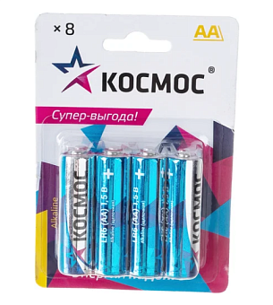Элемент питания AA, 1.5V,  8шт, Космос LR6 BP-8