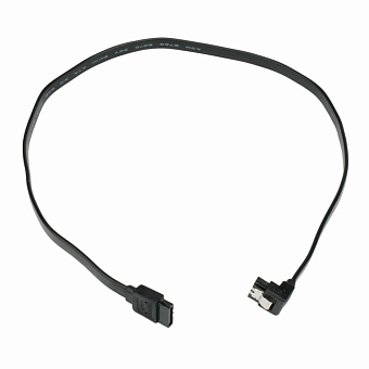 Кабель интерфейсный SATA  50см, Cablexpert, угловой, защелка, черный