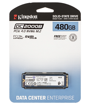 Накопитель SSD M.2 480Gb Kingston DC2000B Series (PCI-E 4.0 x4, 7000/800 Мбайт/сек)