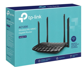 Wi-Fi роутер TP-Link Archer C6 AC1300, 5 ГГц, 1000 Мбит/с, черный