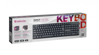 Клавиатура проводная Defender Daily HB-162 USB черный