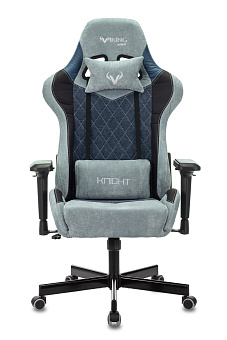 Кресло Zombie VIKING 7 KNIGHT Fabric (текстиль/эко.кожа, мех. качания, крест. металл, до 120 кг) Синий