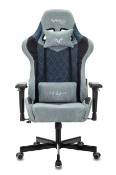 Кресло Zombie VIKING 7 KNIGHT Fabric (текстиль/эко.кожа, мех. качания, крест. металл, до 120 кг) Синий