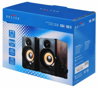 Акустическая система OKLICK OK-161 (2x3W, питание от USB) черный/вишня