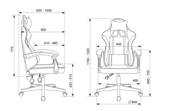 Кресло Knight Wolf черный/серый крестов. пластик