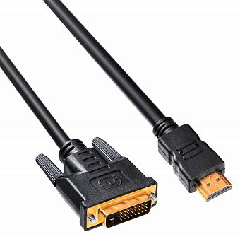 Кабель соединительный HDMI (m) < - > DVI (m), 10.0м, Buro, феррит.кольца черный