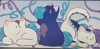 Коврик для мыши GameCover Котики (800 x 300 x 3 мм) фиолетовый