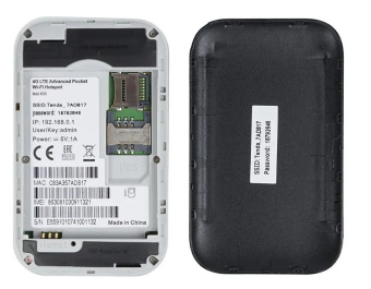 Wi-Fi роутер Tenda 4G185 N300 2.4 ГГц, SIM-слот, дисплей, черный