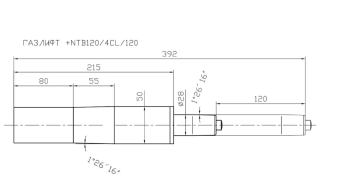 Аксессуар для мебели Газлифт Бюрократ NTB120 черный NTB120 NTB120/4CL/120