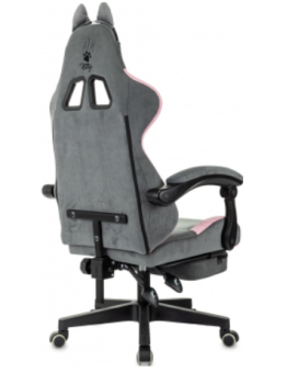 Кресло Knight Kitty/F Fabric серый/розовый крестов. пластик подст.для ног