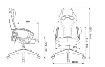 Кресло Zombie 50 (эко.кожа, без мех. качания, крест. пластик, до 120 кг) Черный/белый