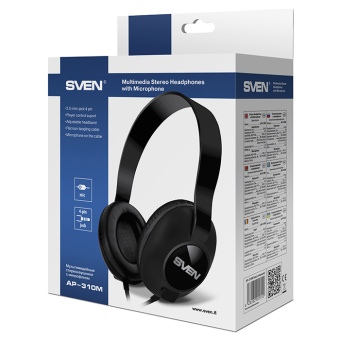 Наушники проводные SVEN AP-310M jack 3.5мм черный