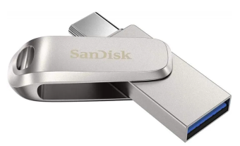 Флешка 128Gb SanDisk Ultra Dual Drive Luxe USB3.1 USB-C Silver