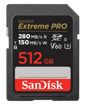 Карта памяти SD 512Gb SanDisk SDXC Class 10 V60 UHS-II U3 Extreme Pro 280/150MB/s