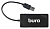 Концентратор USB-A - 4-port USB2.0, Buro Slim BU-HUB4-U2.0-Slim, черный