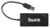 Концентратор USB-A - 4-port USB2.0, Buro Slim BU-HUB4-U2.0-Slim, черный
