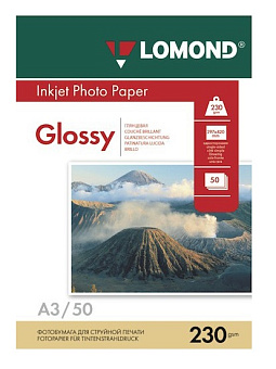 Бумага Lomond [A3] глянцевая, 230гр/м2, 50л