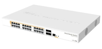 Коммутатор 24 port MIKROTIK CRS328-24P-4S+RM 1000 Мбит/сек 24*PoE 4*SFP