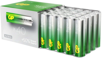 Элемент питания AA, 1.5V, 40шт, GP Super Alkaline G-Tech