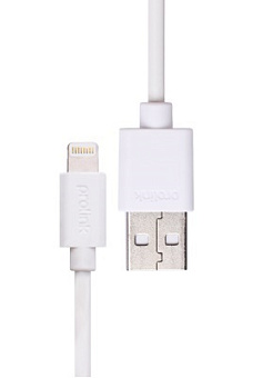 Кабель USB-A < - > Lightning, 2.0м, Prime Line White