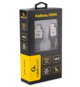Кабель соединительный HDMI (m) < - > HDMI (m)  1.0м, ver 2.2, Cablexpert, экранированный, нейлон.опл