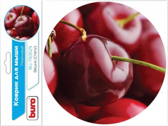 Коврик для мыши BURO [BU-T60029] Вишня, 200x200x1.5мм, резина, нескользящая основа