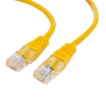 Кабель патч-корд Patch cord кат.5e 10.0м, Cablexpert, многожильный, желтый