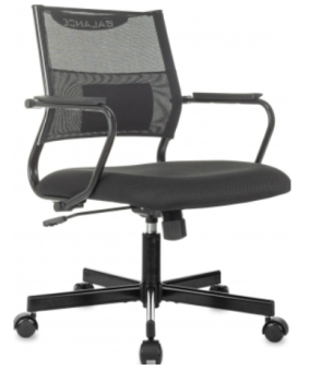 Кресло Бюрократ CH Balance-Low черный Elastic-102 TW-11 сетка/ткань низк.спин. крестов. металл черный