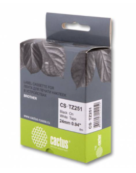Картридж ленточный Cactus CS-TZ251 TZe-251 для Brother 1010/1280/1280VP/2700VP черный