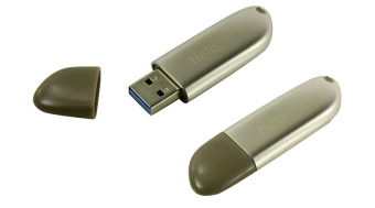 Флешка 64Gb Netac U352 USB3.0 с колпачком, металлическая