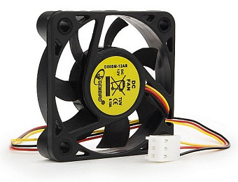 Вентилятор для корпуса 50mm Gembird D50SM-12AS (3pin, 50x50x10мм, 24дБ, 4500об/мин, провод  25cm)