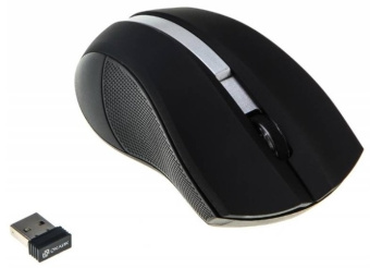 Мышь беспроводная Оклик 615MW черный/серебристый