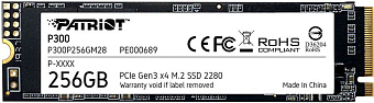Накопитель SSD M.2 .256Gb Patriot P300P256GM28 (PCI-E 3.0 x4, 1700/1100 Мбайт/сек)