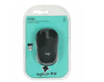 Мышь беспроводная Logitech M186 Wireless серый