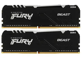 Модуль памяти DDR4 16Gb PC4-25600 3200MHz Kingston Fury Beast Black RGB (Kit of 2)