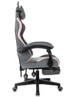 Кресло Knight Kitty/F Fabric серый/розовый крестов. пластик подст.для ног